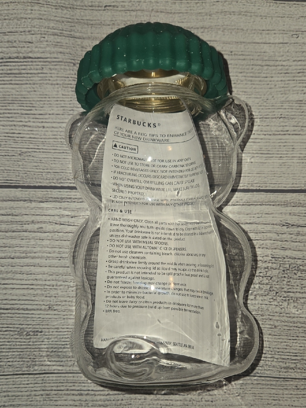 Starbucks 2025 Bearista Bear Glass Cold Cup Limited Edition NWT - Picture 4 of 6